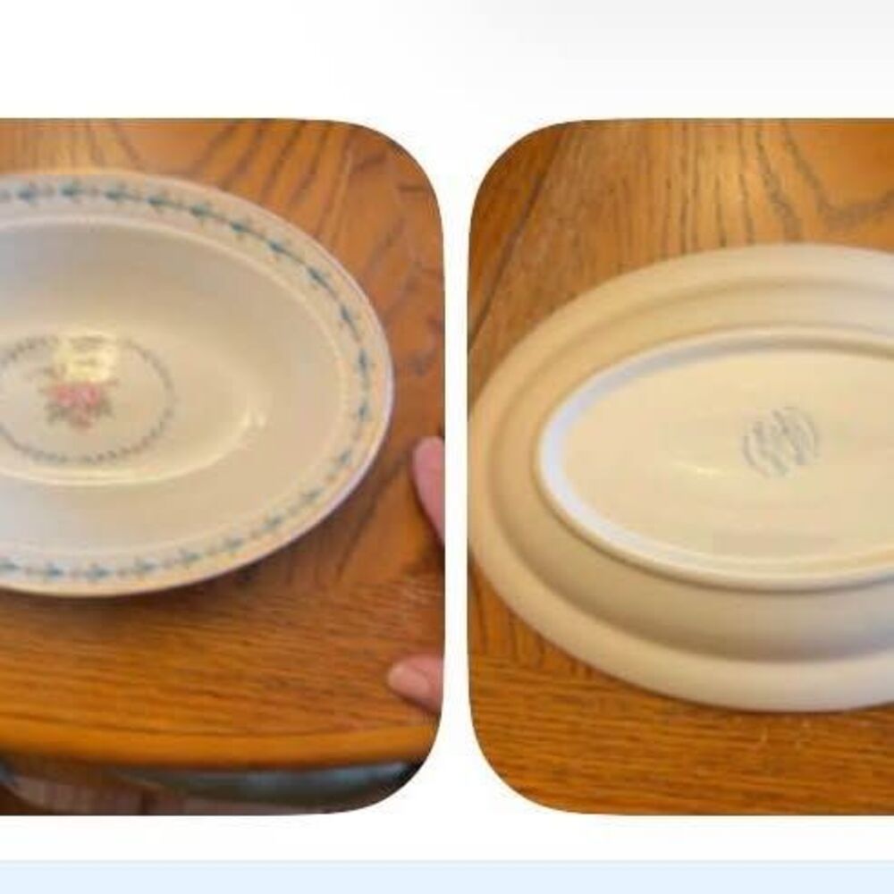 Pretty oval serving platter by Mountain House Fine Dinnerware – Mount Vernon